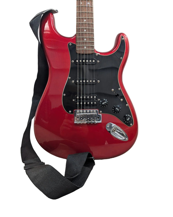 Squier Squier Affinity Series HSS Stratocaster - Electric Guitar - Red - Excellent w/ Soft Case