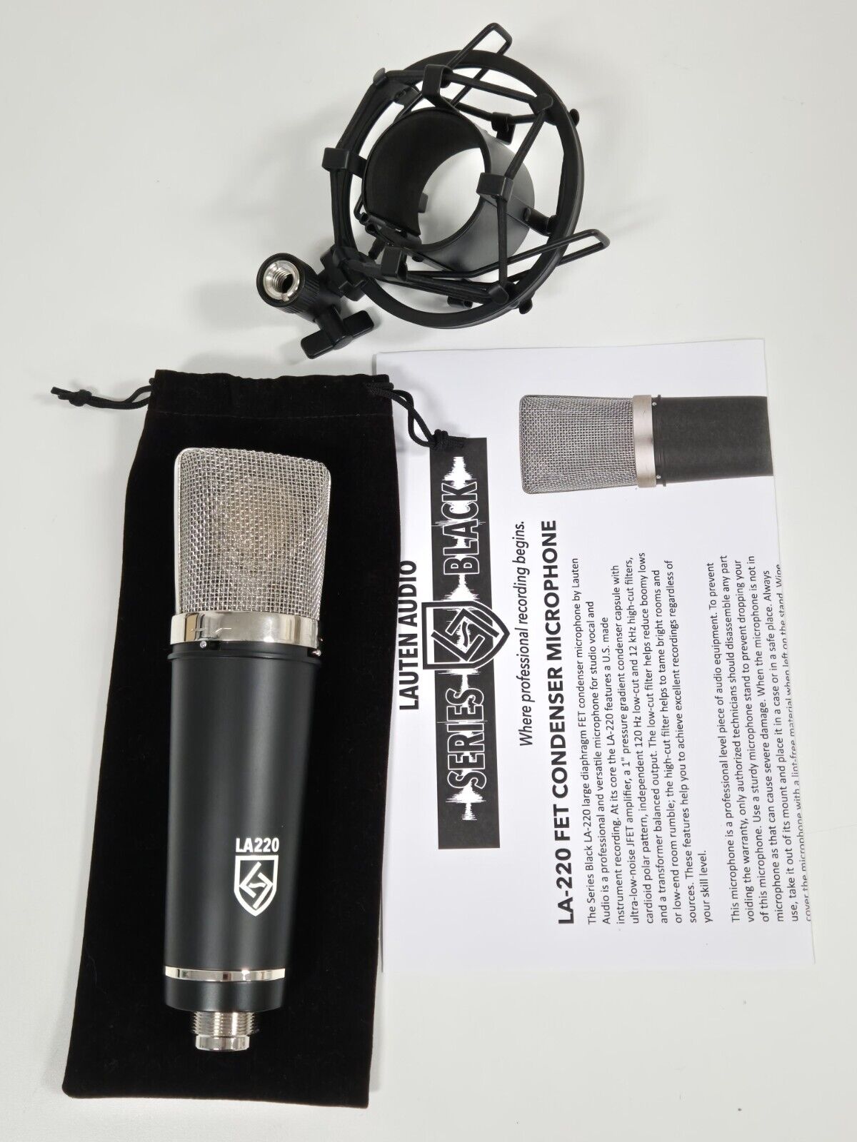 Lauten Audio LA220 Microphone with Holder and Manuals