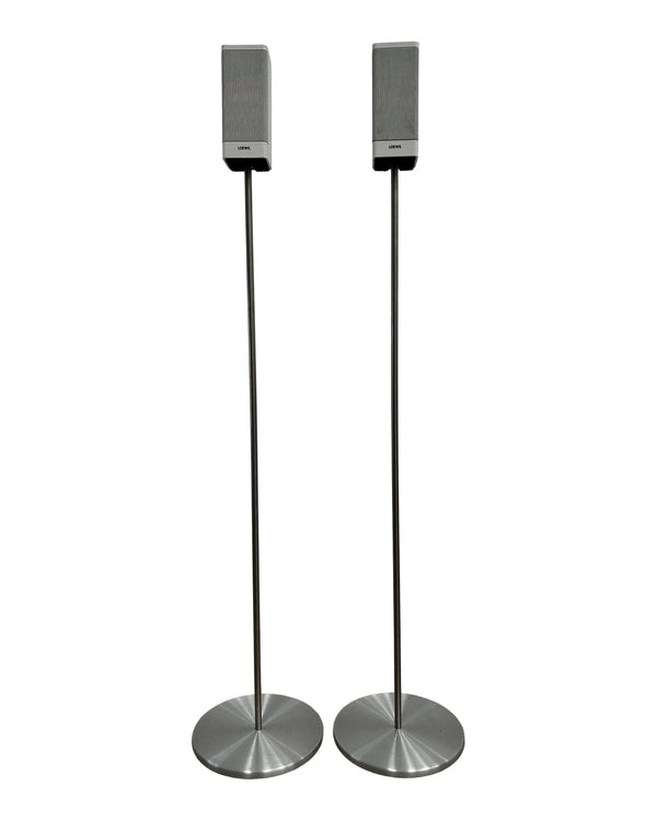 Loewe S1 Satellite Speakers - Pair - White - Excellent w/ stands