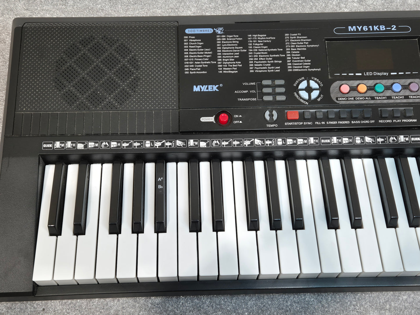 MYLEK MY61KB2 - 61 Key Electronic Keyboard - Black