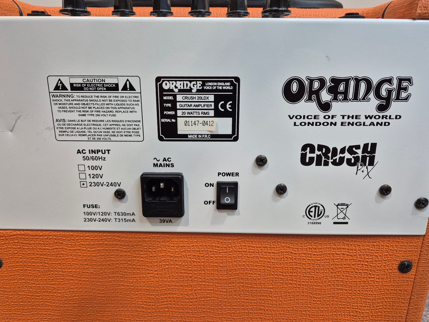 Orange Crush 20LDX - 20 Watt Guitar Combo Amplifier - Original Box