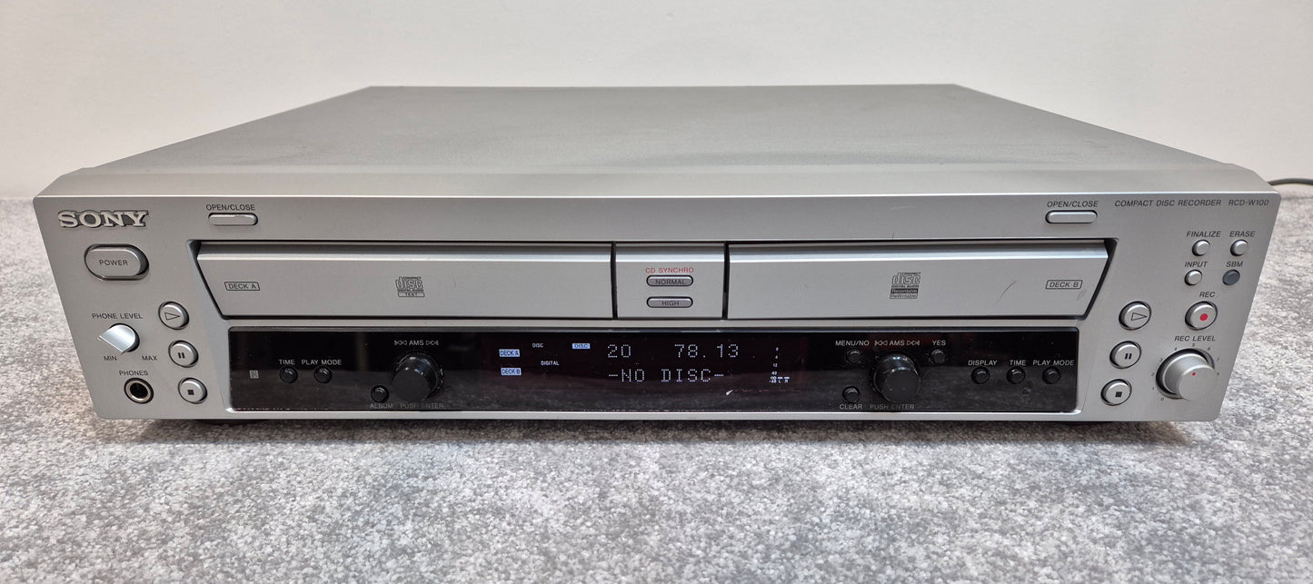 Sony CD Recorder RCD-W100 - 2-Disc CD-RW Recorder