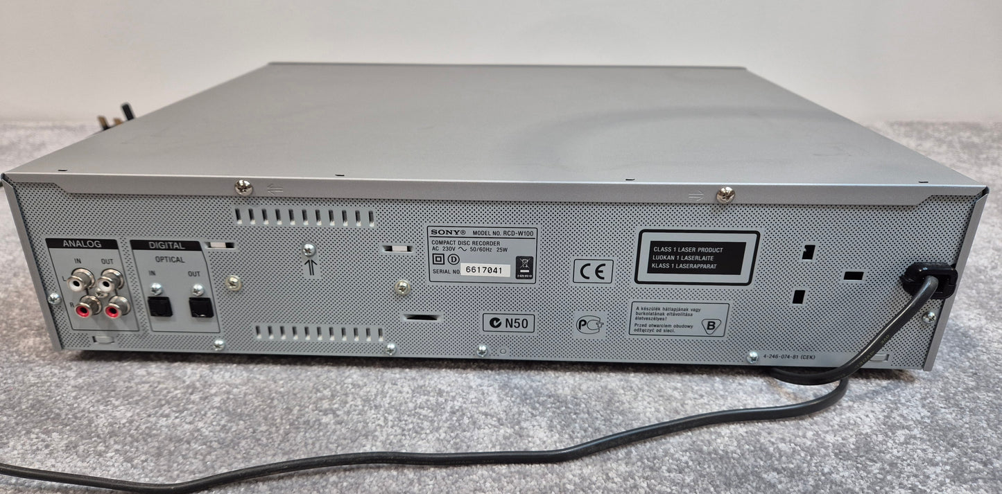 Sony CD Recorder RCD-W100 - 2-Disc CD-RW Recorder