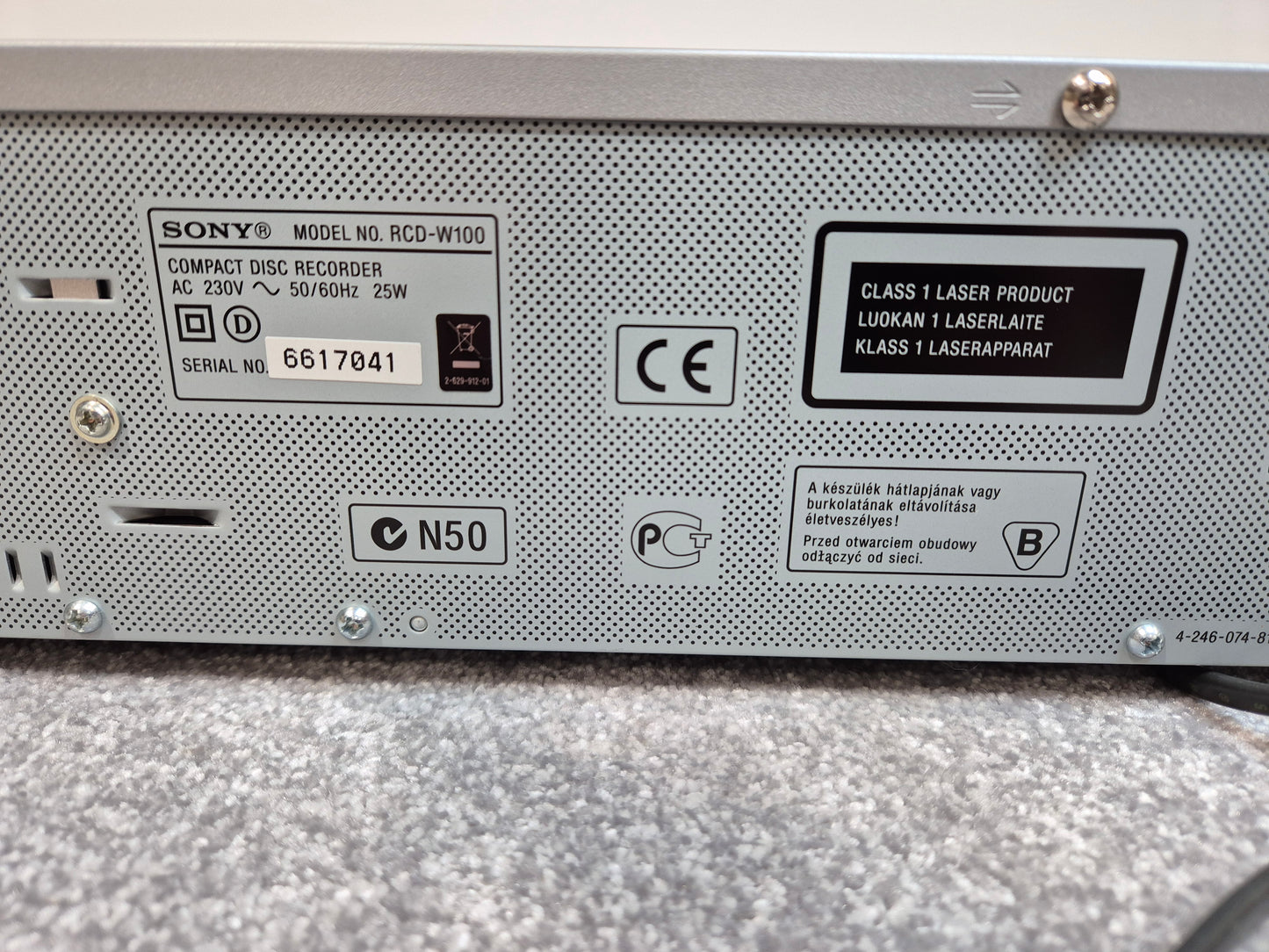 Sony CD Recorder RCD-W100 - 2-Disc CD-RW Recorder