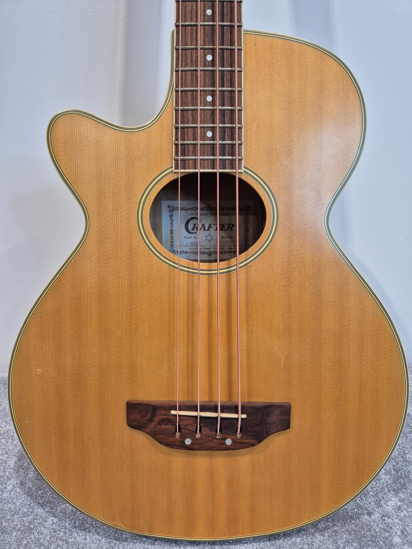 Crafter BA400EQL - Acoustic Bass Guitar - Left-Handed - Soft Bag