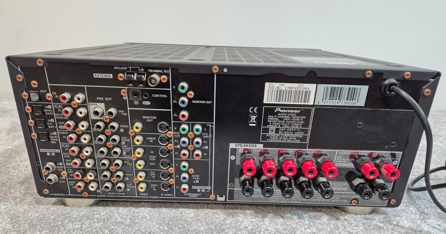 Pioneer VSX 1015 - 7.1 Channel Receiver - 120 Watts per Channel