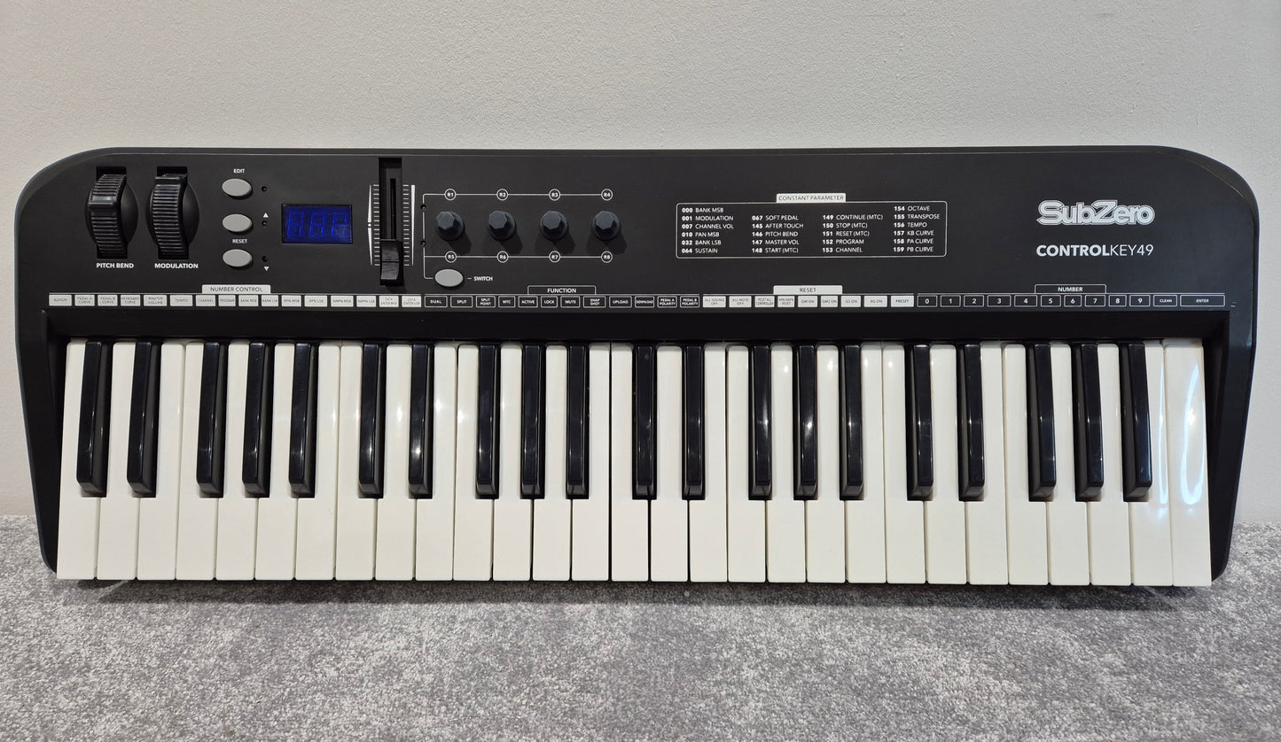 SubZero ControlKey49 - Slim MIDI Controller Keyboard + Power Lead
