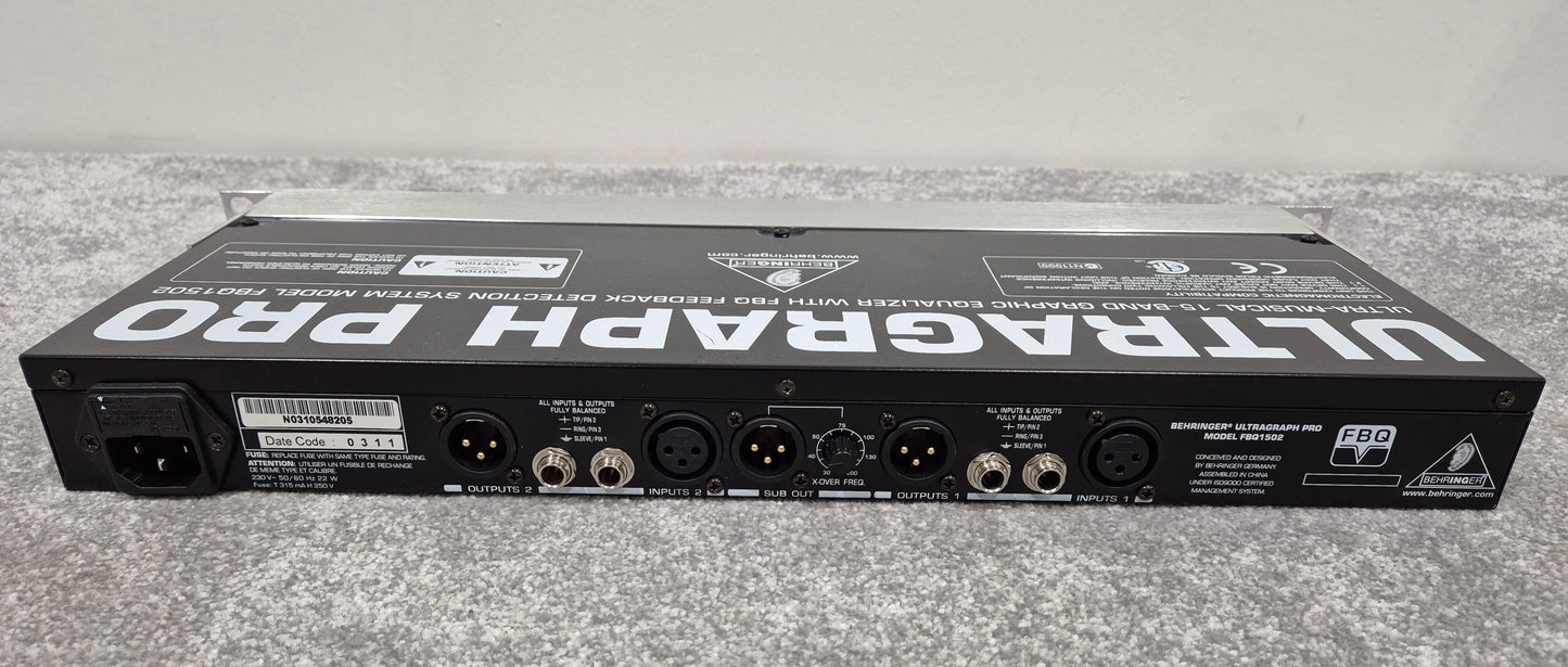 Behringer FBQ1502 Ultragraph Pro - 15-Band Stereo Graphic Equalizer