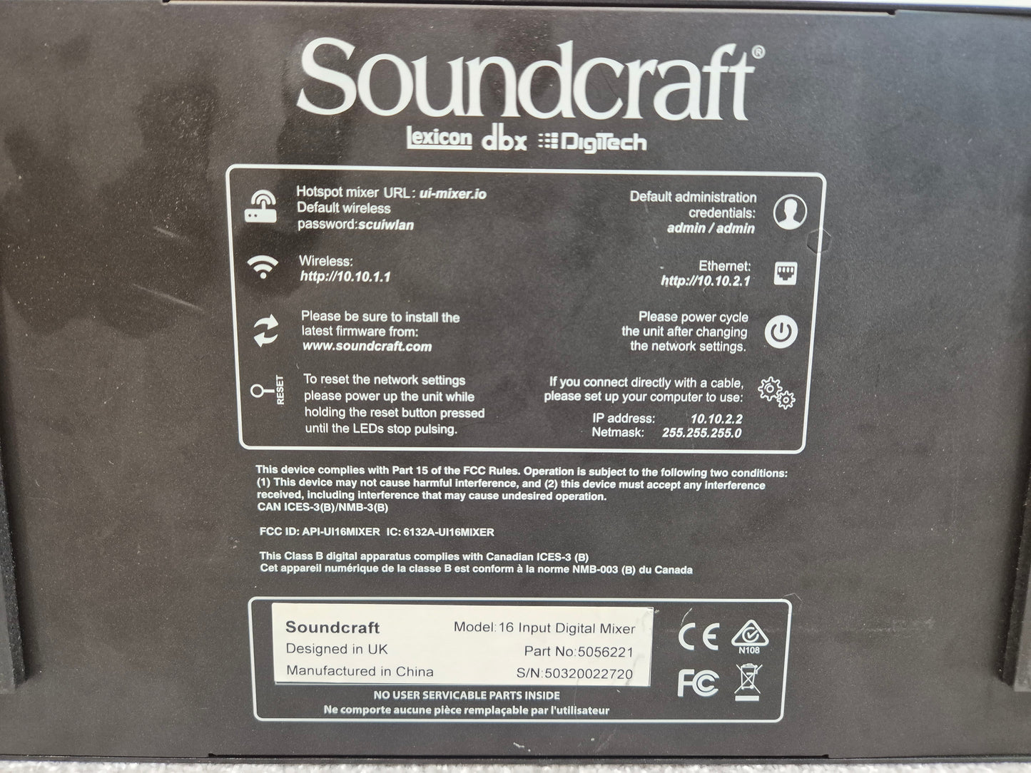 Soundcraft Ui16 - Digital Rack Mixer - WiFi