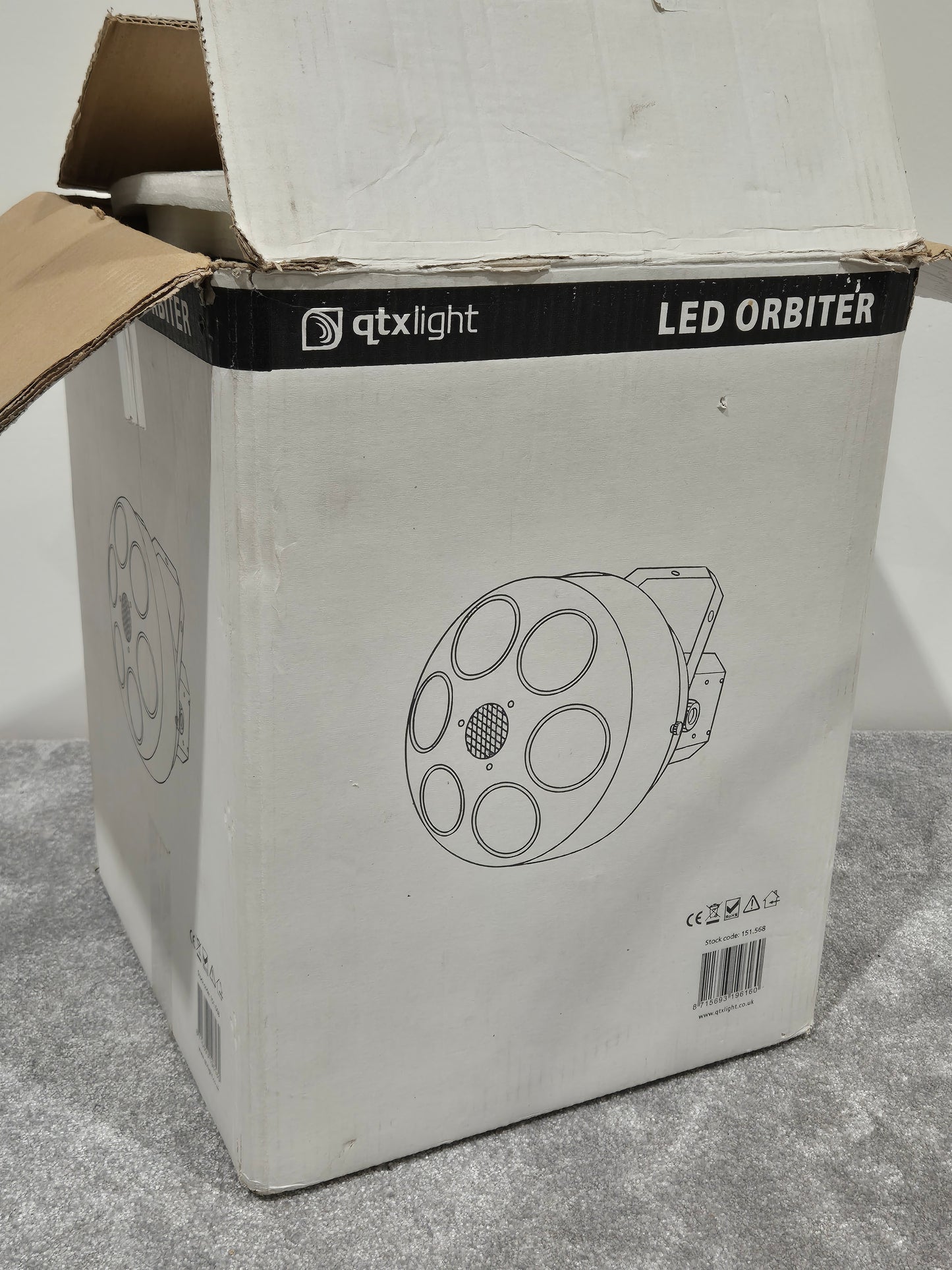 Qtx Light Led Orbiter Model 151.568 LED Lighting Effect - RGB Color Mixing, Sound Activation - Excellent w/ Original Box & Power Supply