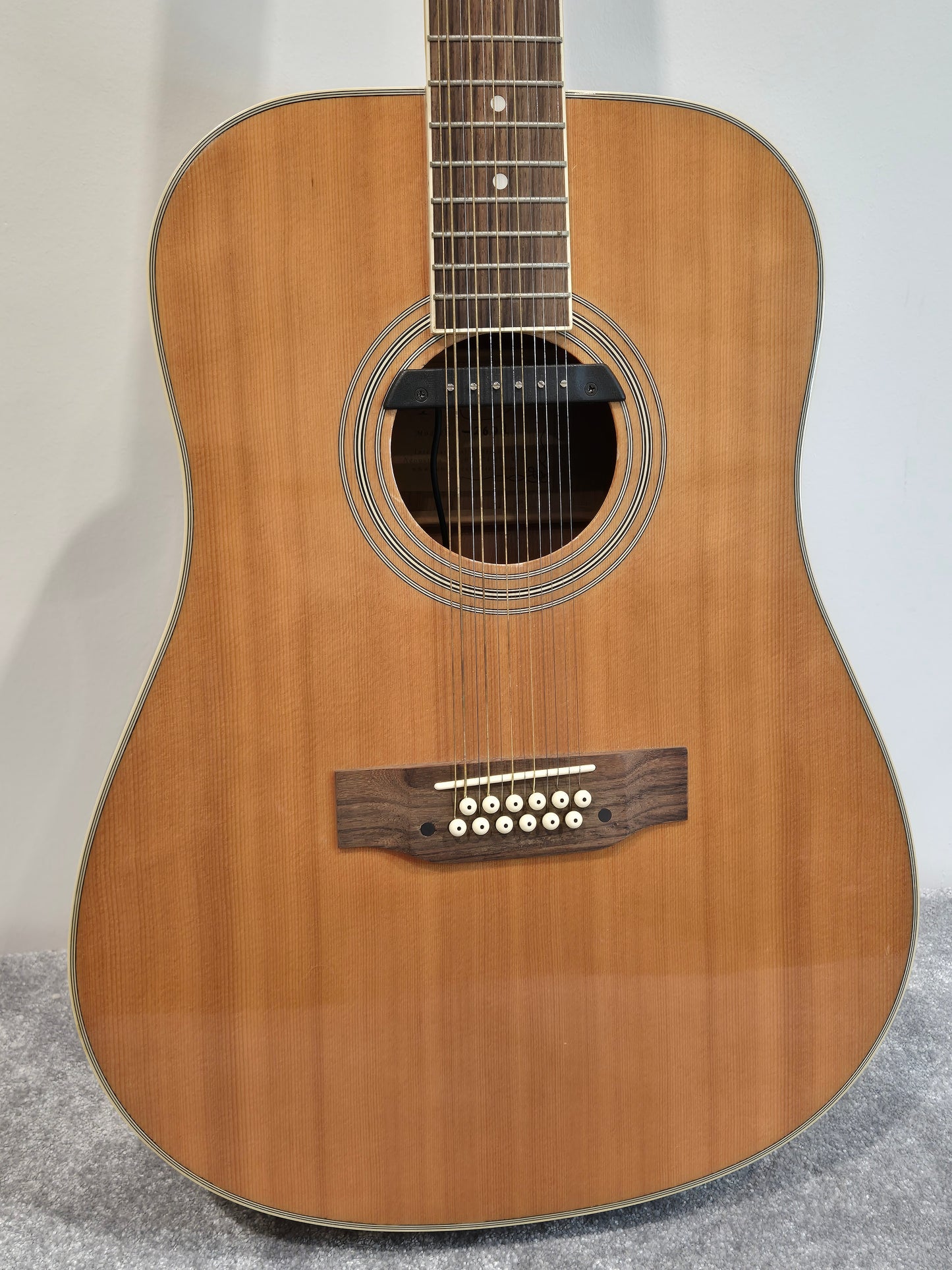 Tonewood KW269N 12-String Acoustic Guitar - Sound Hole Pickup - Spider Hard Case