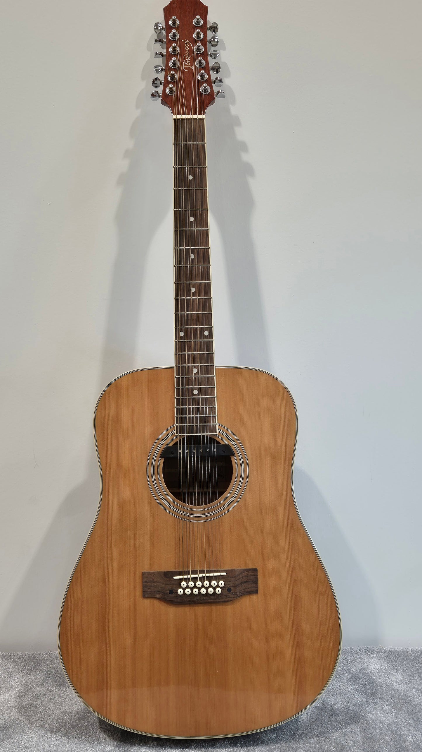 Tonewood KW269N 12-String Acoustic Guitar - Sound Hole Pickup - Spider Hard Case