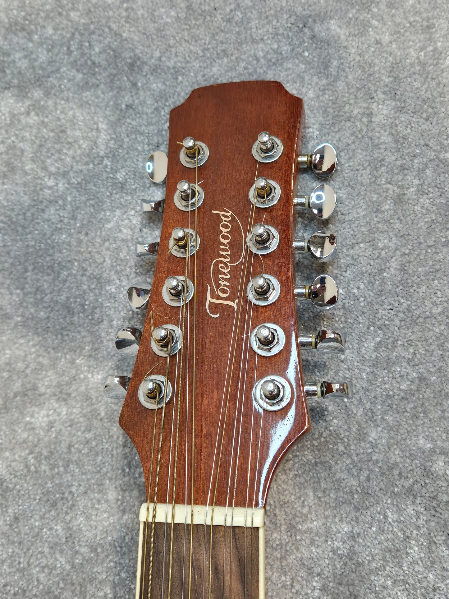 Tonewood KW269N 12-String Acoustic Guitar - Sound Hole Pickup - Spider Hard Case