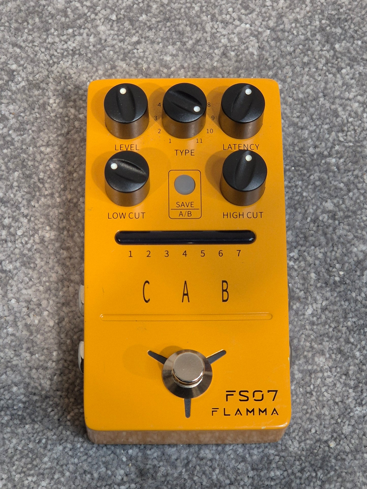 Flamma FS07 Cab - Compact Cabinet Simulation Pedal - Yellow w/ Original Box