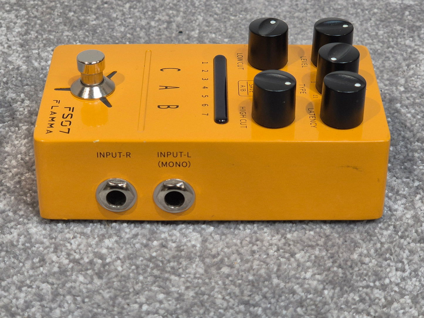 Flamma FS07 Cab - Compact Cabinet Simulation Pedal - Yellow w/ Original Box