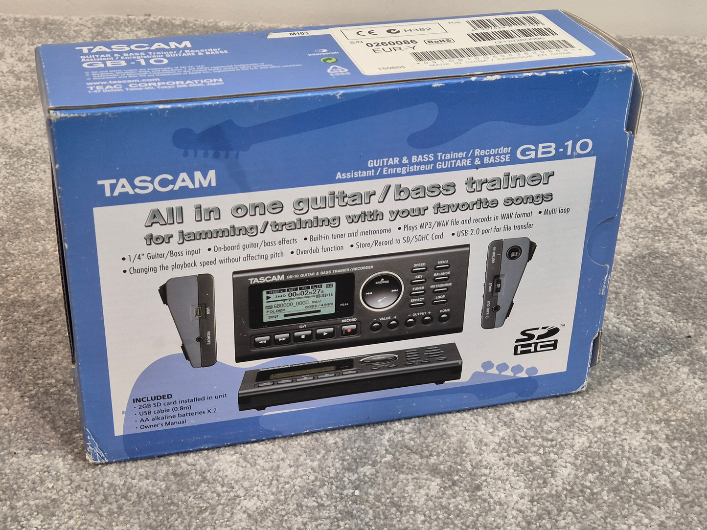 Tascam GB-10 - Guitar and Bass Trainer and Recorder w/ Original Box