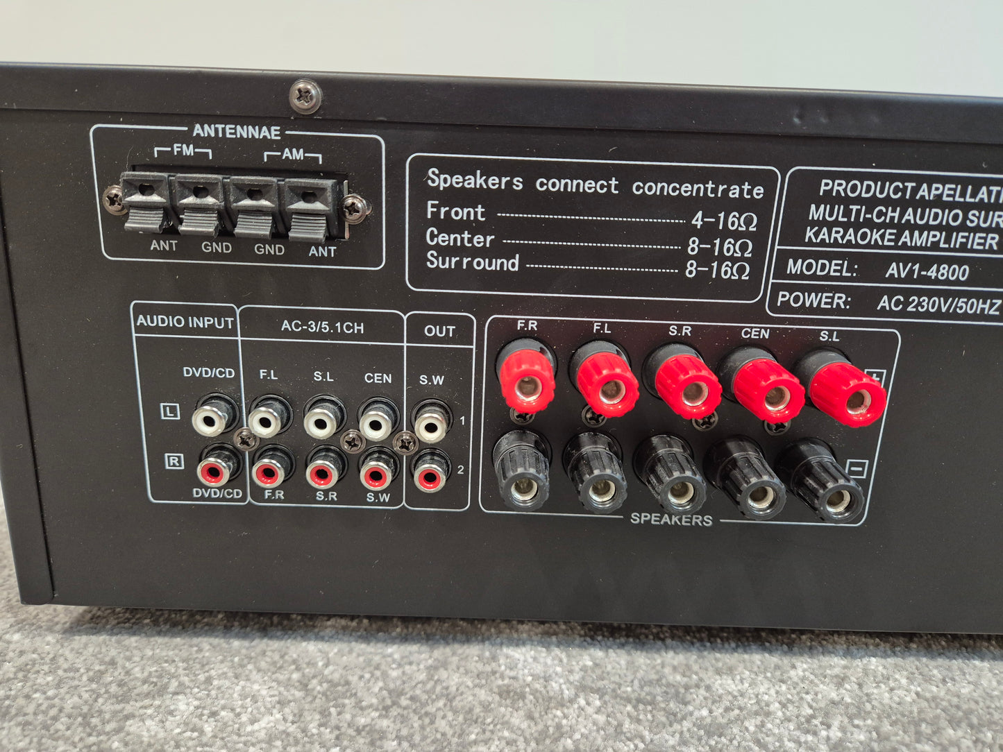 Auna AV1-4800 - 5.1 Surround Sound System Amplifier w/ Original Box