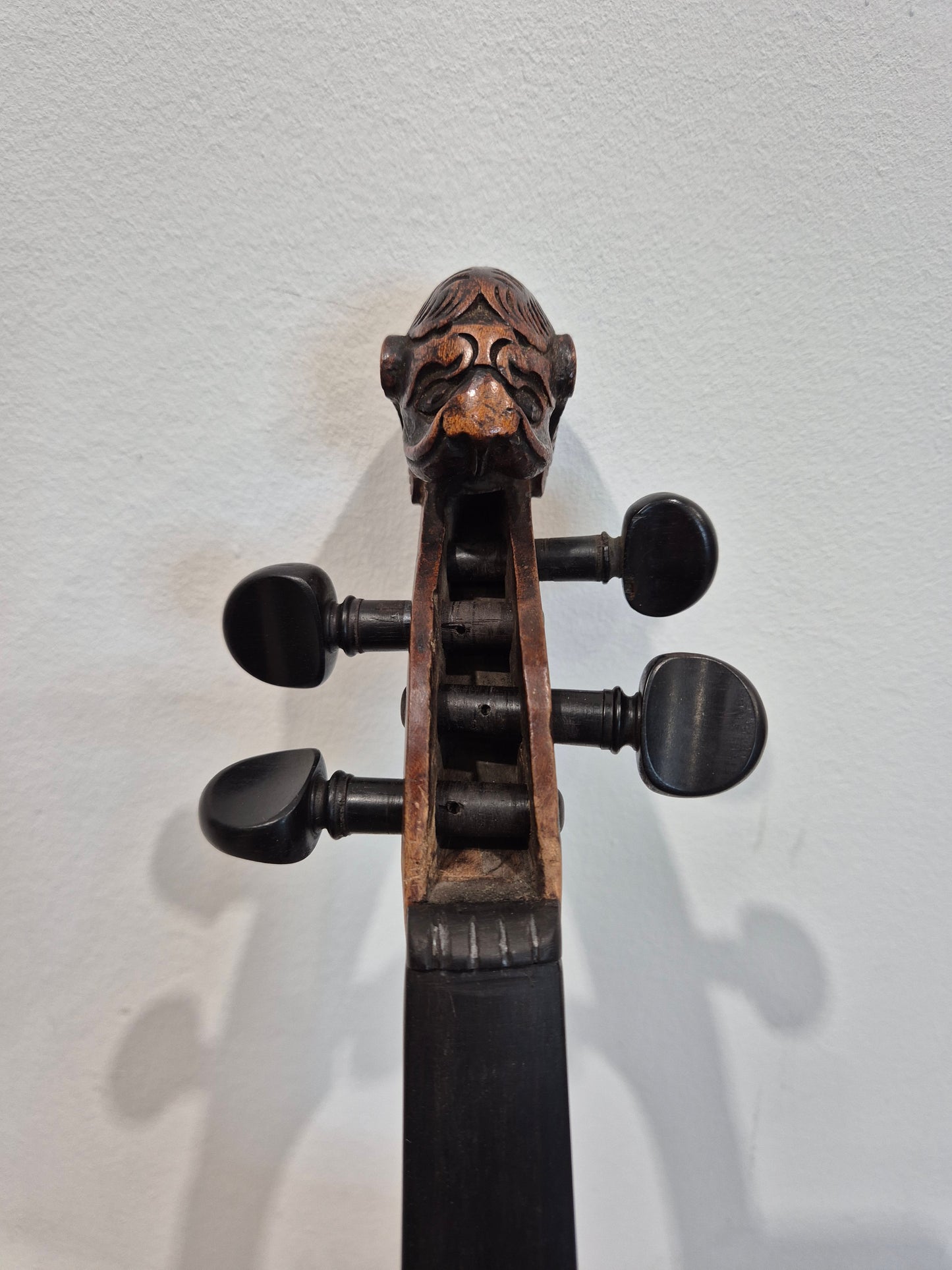 Antique Lion Head Violin - No Sound Post w/ Hard Case - Vintage