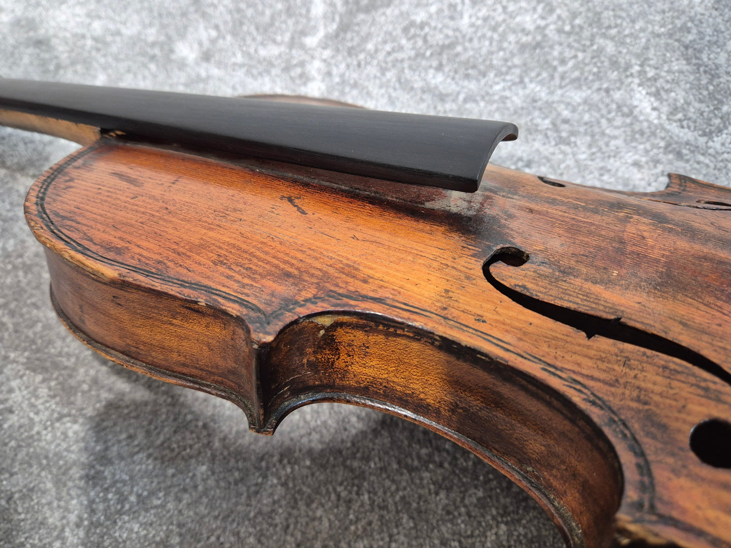Antique Lion Head Violin - No Sound Post w/ Hard Case - Vintage