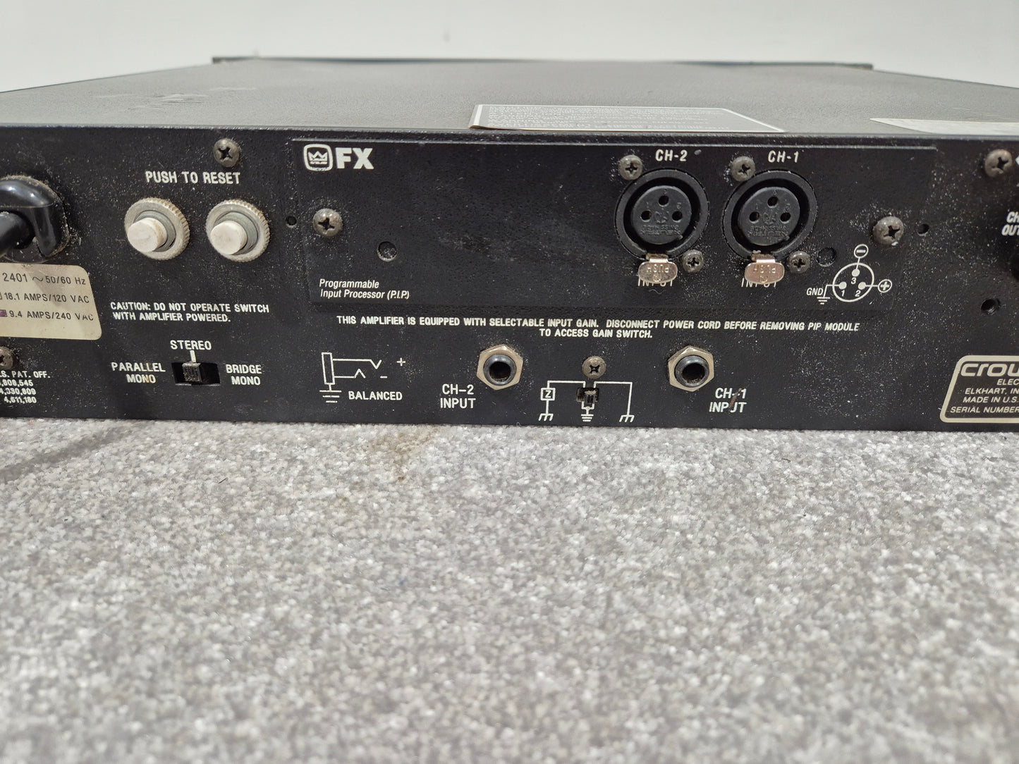 Amcron Macro-Tech 2401 - Dual-Channel Power Amplifier w/ Manual