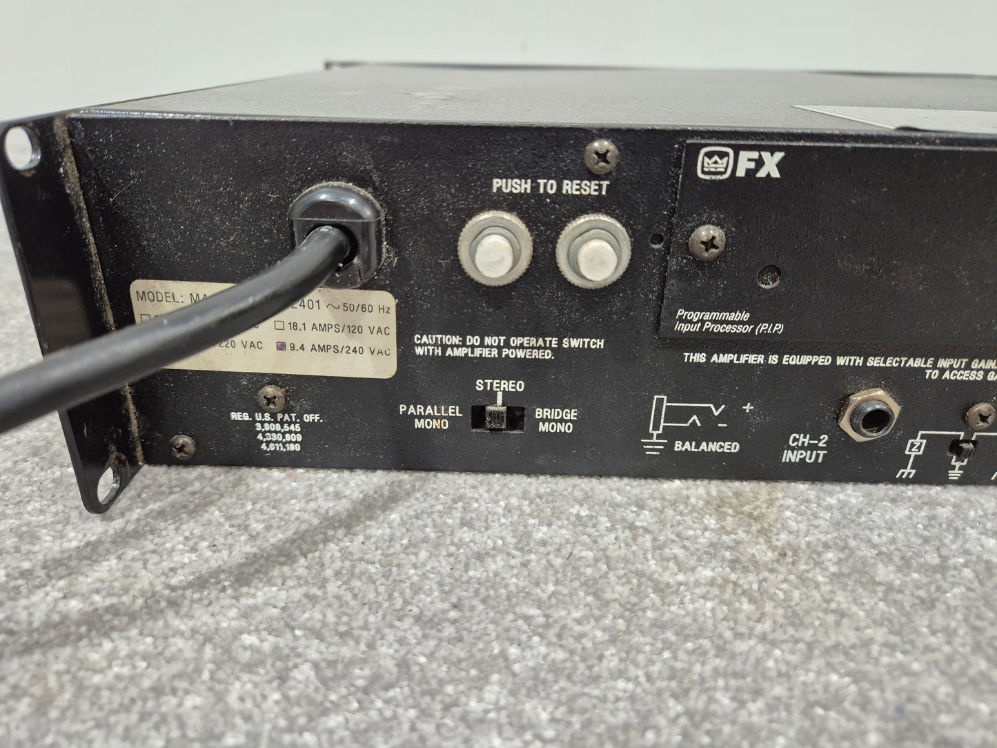 Amcron Macro-Tech 2401 - Dual-Channel Power Amplifier w/ Manual