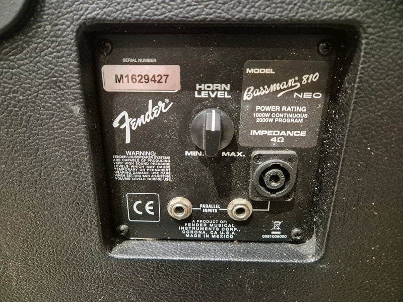 Fender Bassman 810 Neo Bass Amplifier Cabinet - 8x10" Neo Speakers, 2000 Watts - Excellent w/ Flight Case - image 11