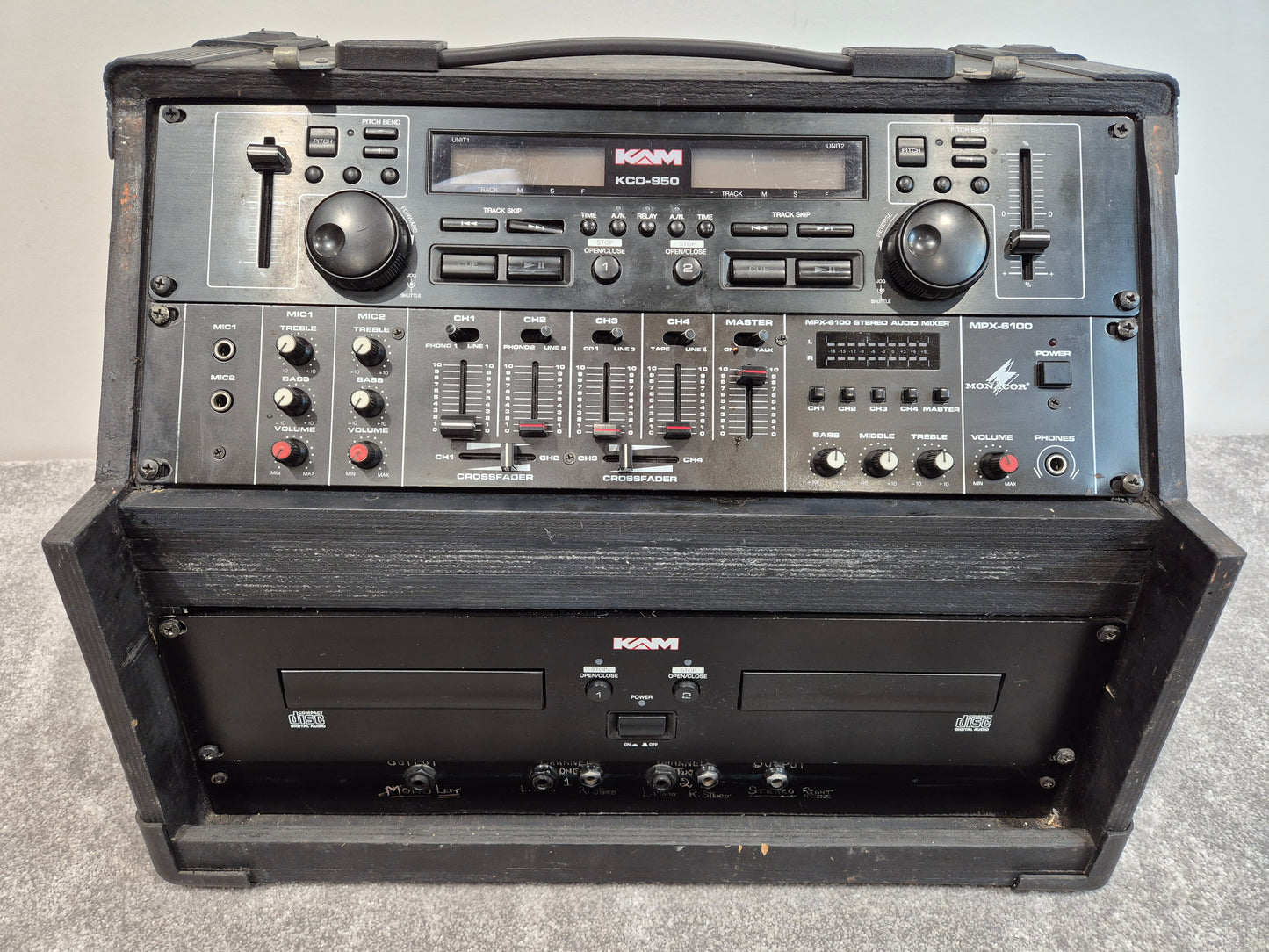KAM KCD 950 DJ Player - Dual CD Player w/ Wooden Case