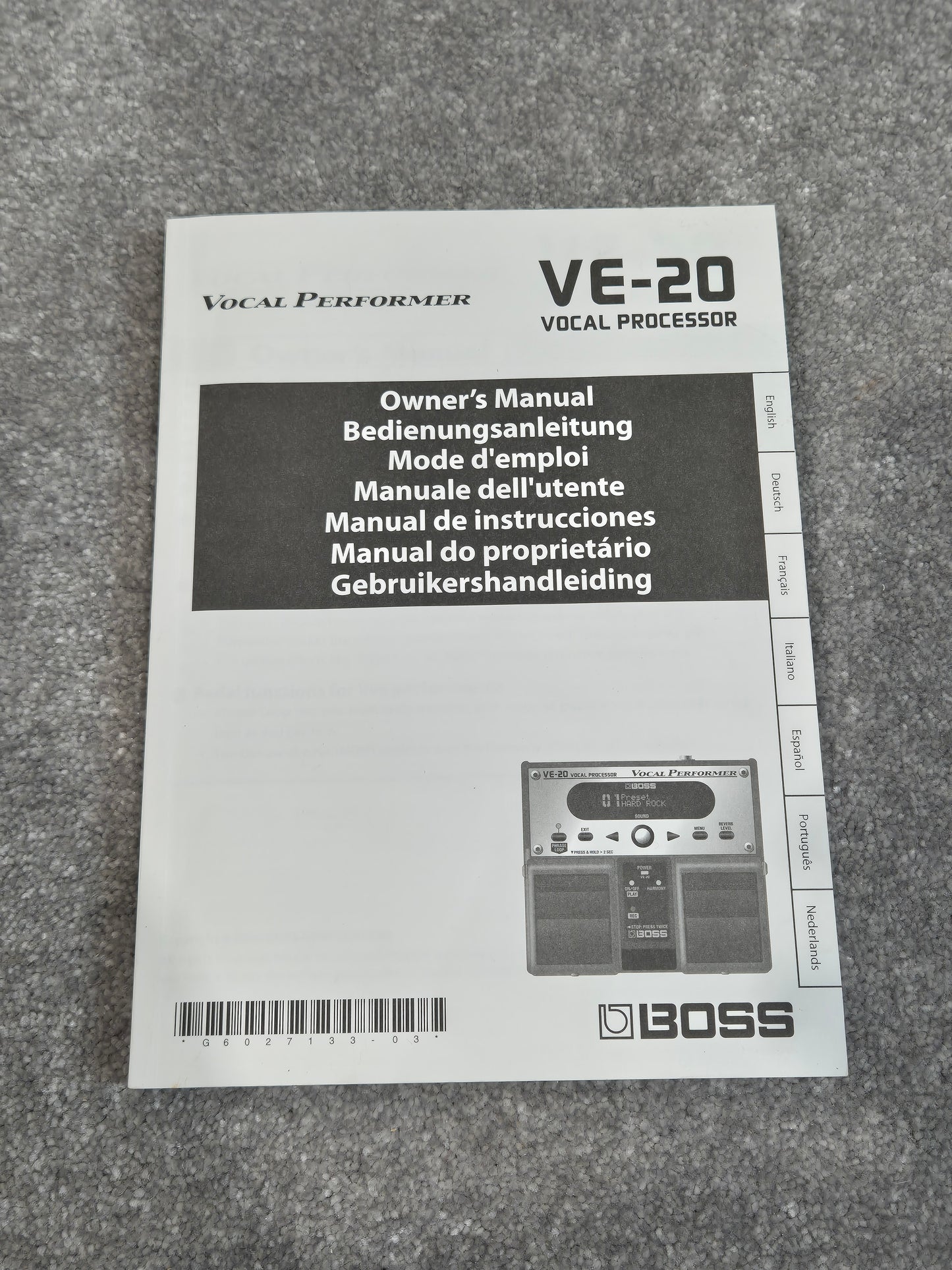 Boss VE20 Vocal Performer - Multi-Effects Stompbox w/ Original Box