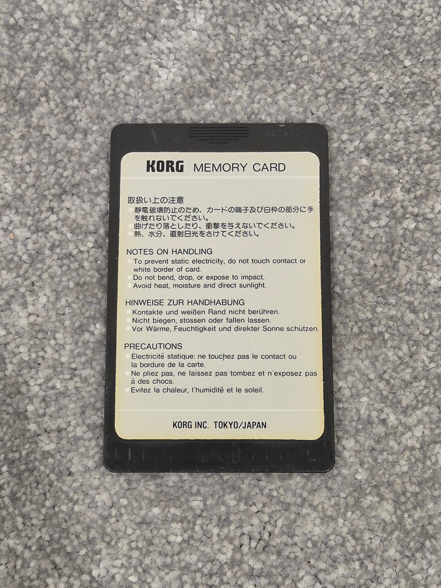 Korg M1 MPC-03 - Drums 1 Program Card - Drum Sounds