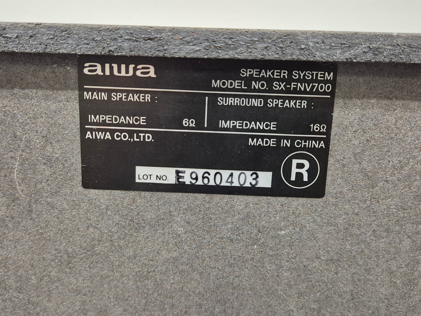AIWA SX-FNV700 - Front Surround L & R Speakers (Pair)