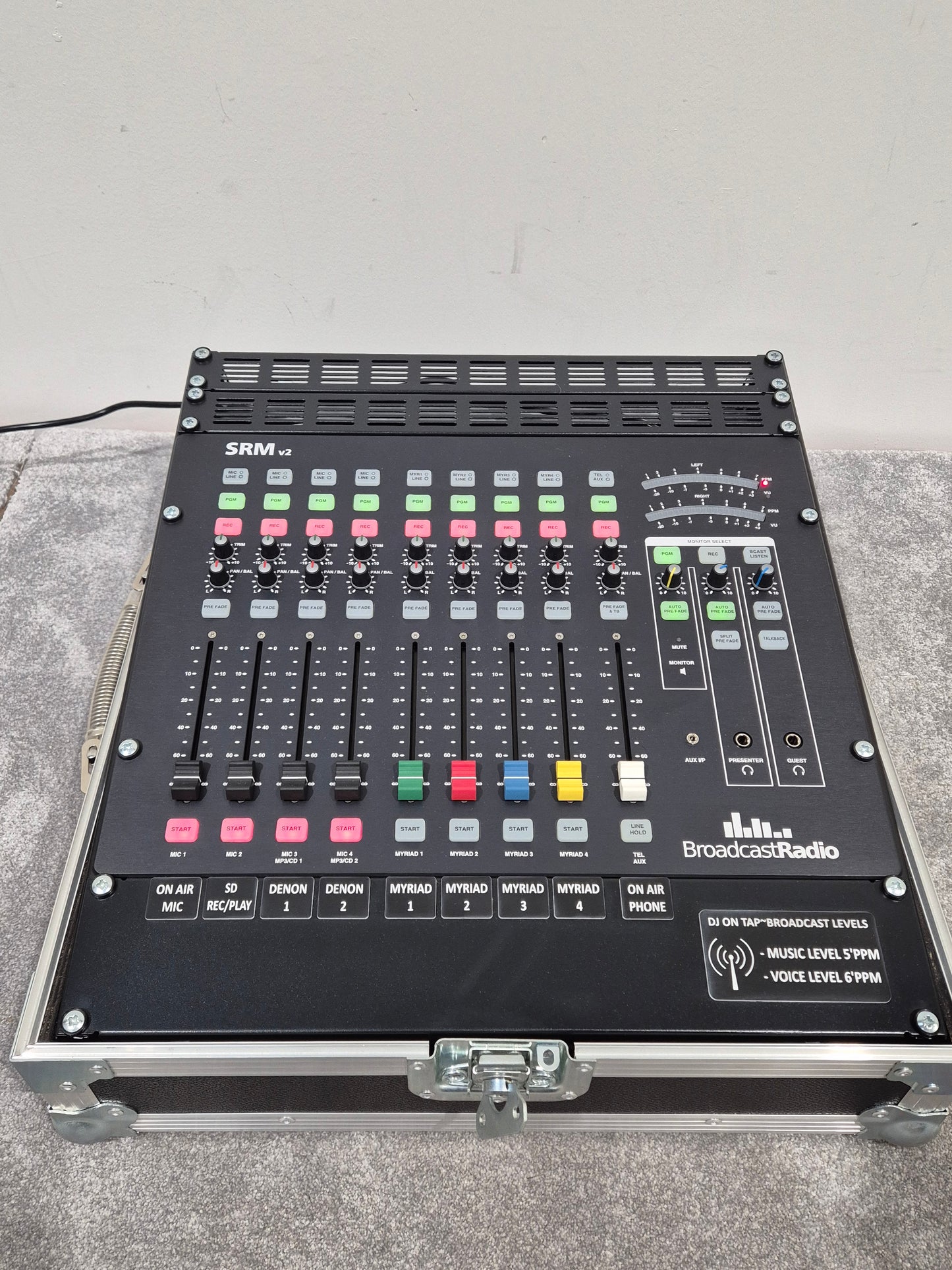 Broadcast Radio SRMv2 - Broadcast Radio Mixing Console w/ Flight Case