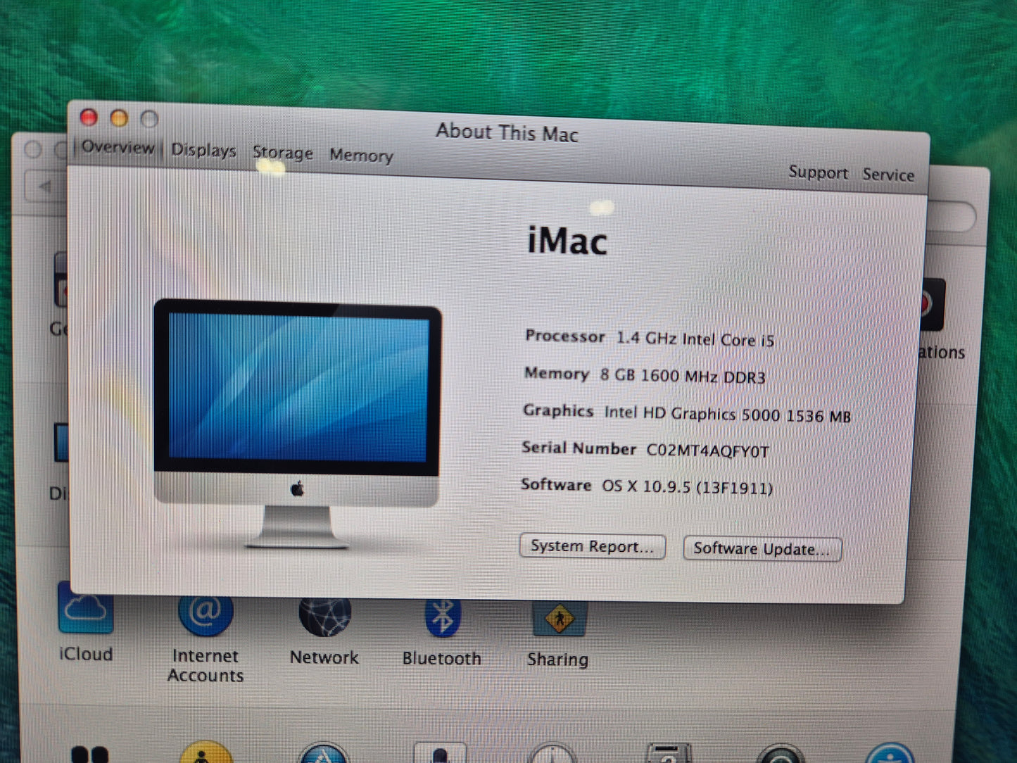 Apple iMac 21-inch i5 Processor with Keyboard and Mouse- C02MT4AQFY0T (Spares or Repairs)