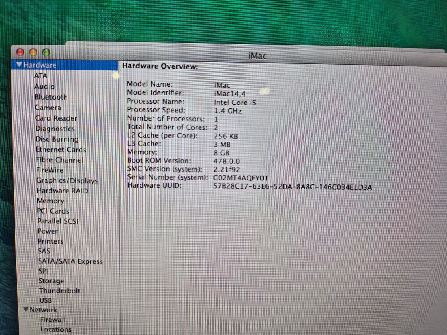 Apple iMac 21-inch i5 Processor with Keyboard and Mouse- C02MT4AQFY0T (Spares or Repairs)