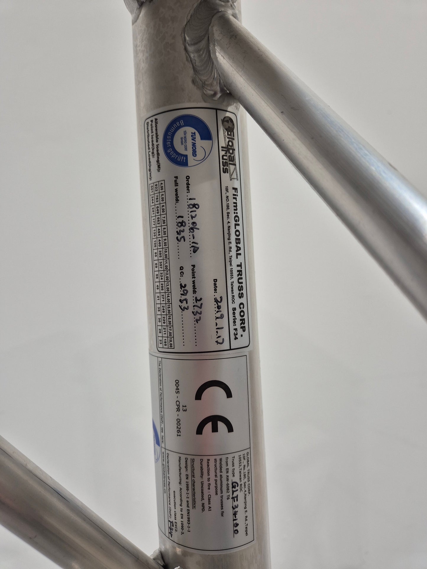 Global Truss SQ-4110 - 1m Square Aluminium Truss
