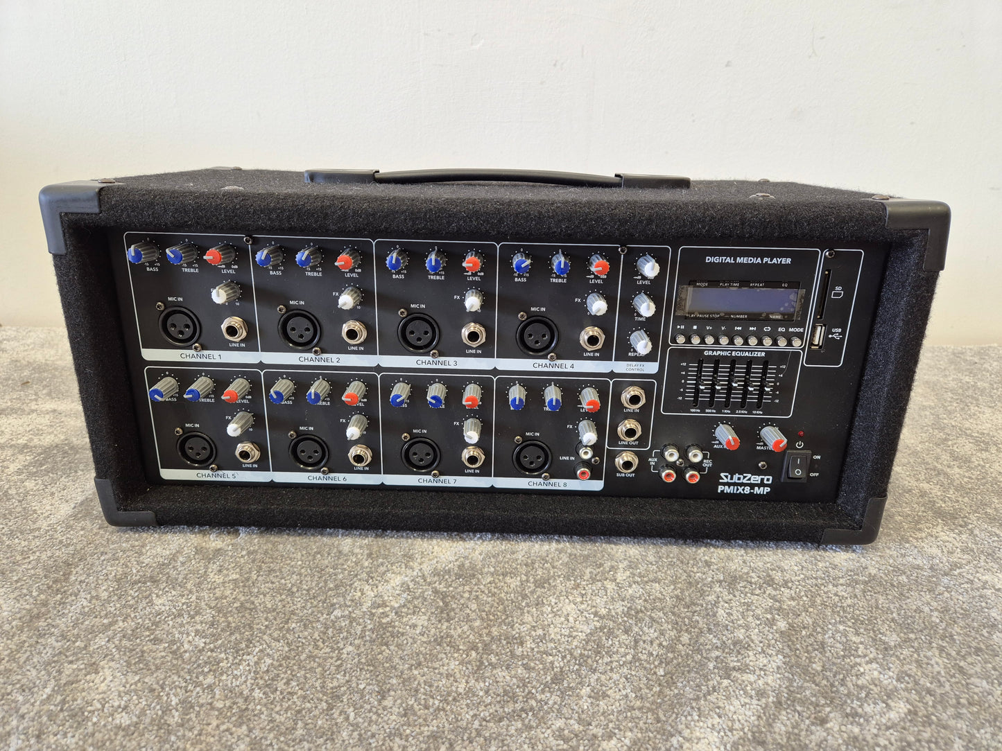 SubZero PMIX8-MP - 8 Channel Powered Mixer w/ Original Box