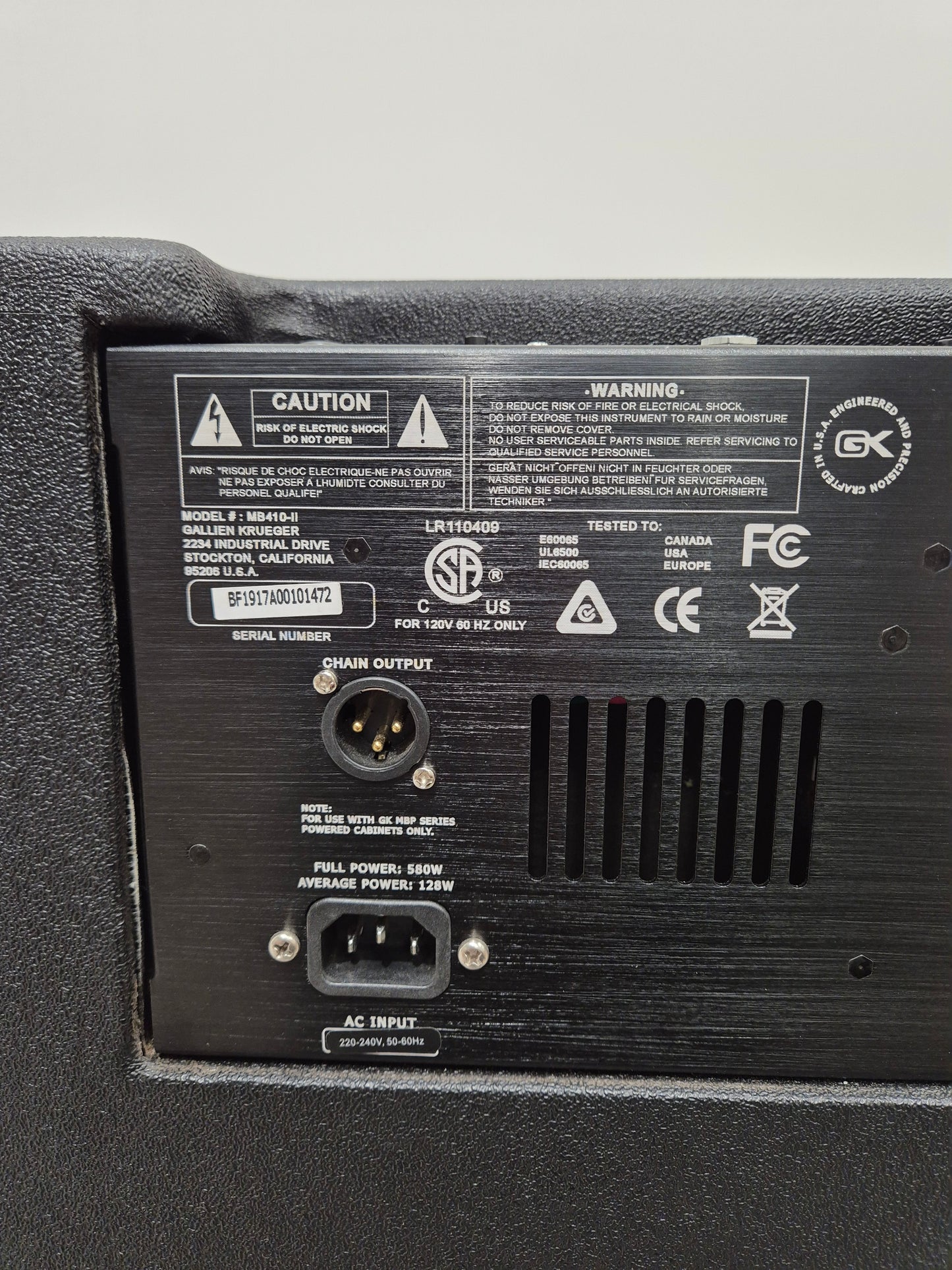 Gallien-Krueger MB410-II - 4x10" 500-watt Bass Combo Amplifier