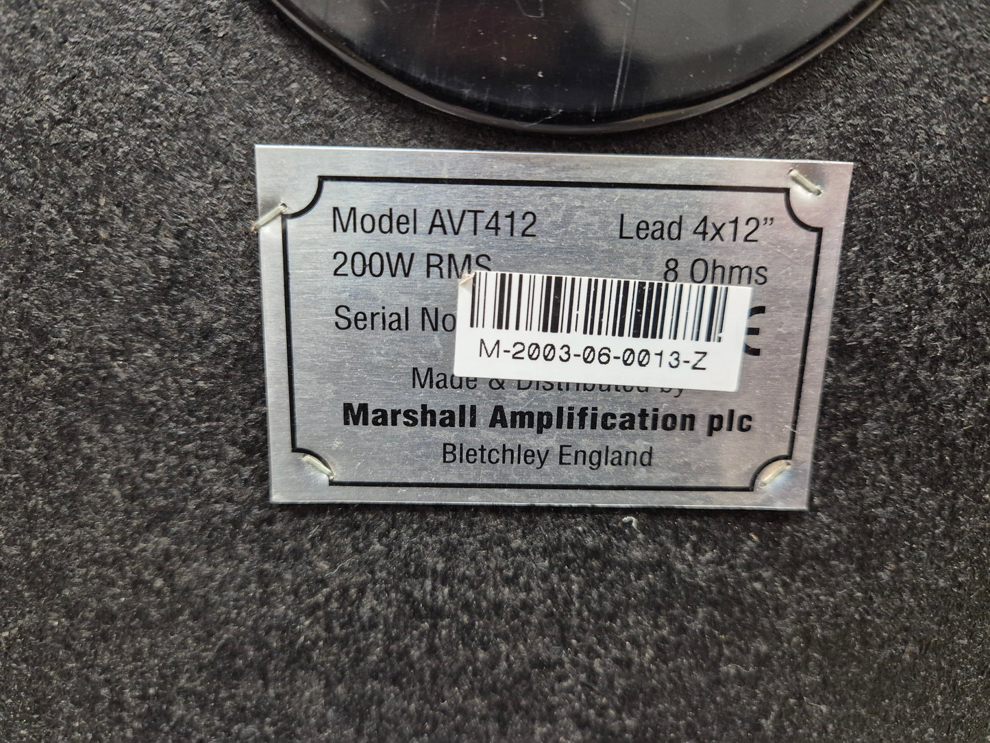 Marshall AVT412 - 200W 4x12 Angled Guitar Cabinet