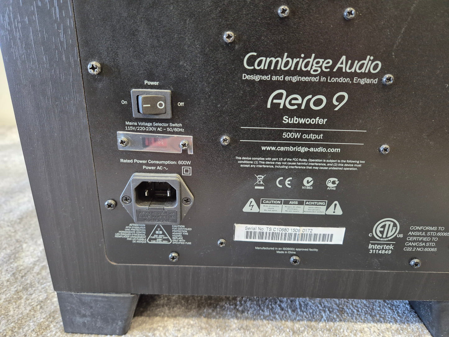 Cambridge Audio Aero 9 - High-Performance Subwoofer