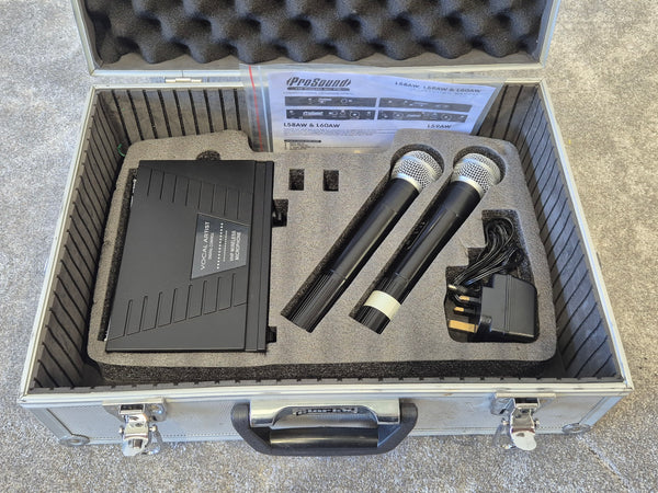 Prosound L59AW Twin Microphone Portable VHF Wireless (Spares or Repairs)