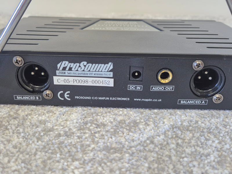 Prosound L59AW Twin Microphone Portable VHF Wireless (Spares or Repairs) - image 3