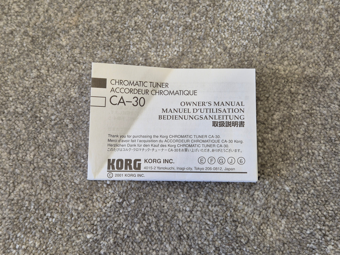 Korg CA-30 - Chromatic Tuner w/ Original Box