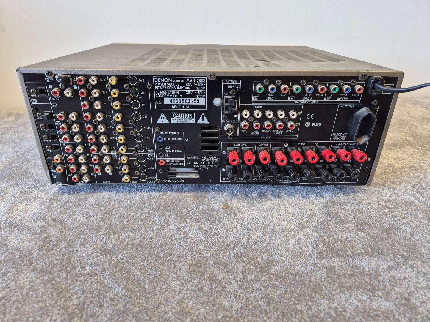 Denon AVR-2803 - 6.1 Channel AV Receiver (Spares or Repairs)
