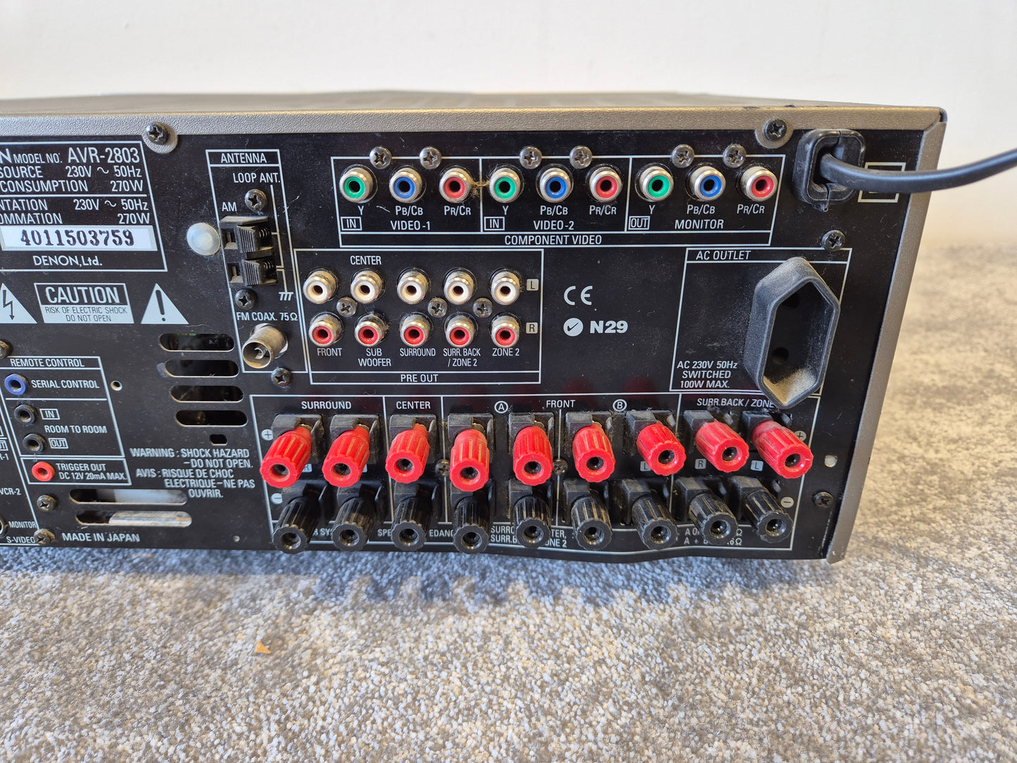 Denon AVR-2803 - 6.1 Channel AV Receiver (Spares or Repairs)