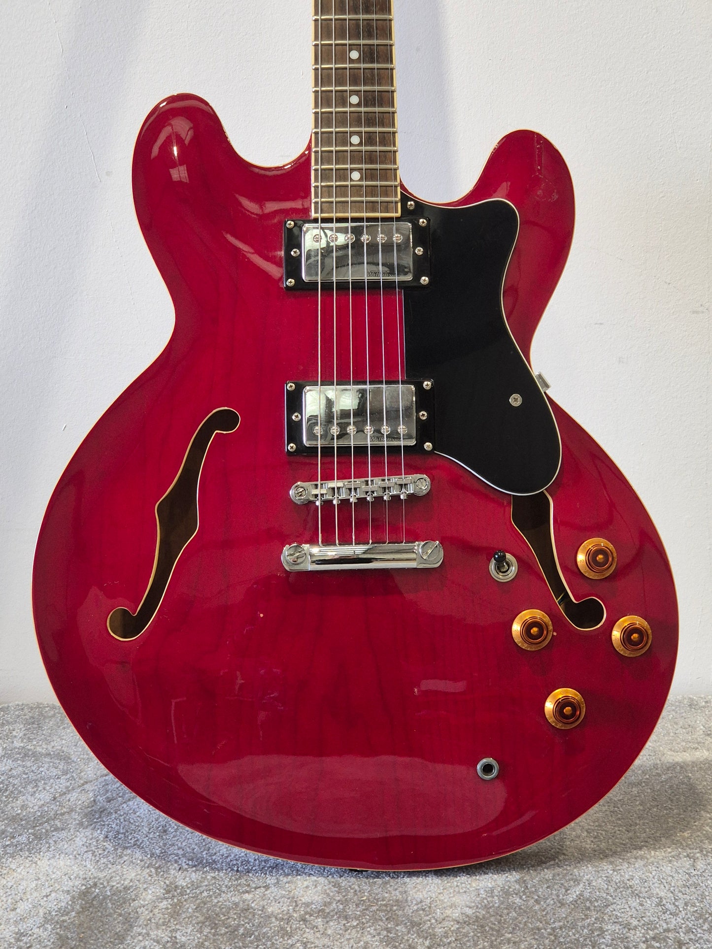 Vintage VSA500 - Semi-Hollow Body Electric Guitar - Red