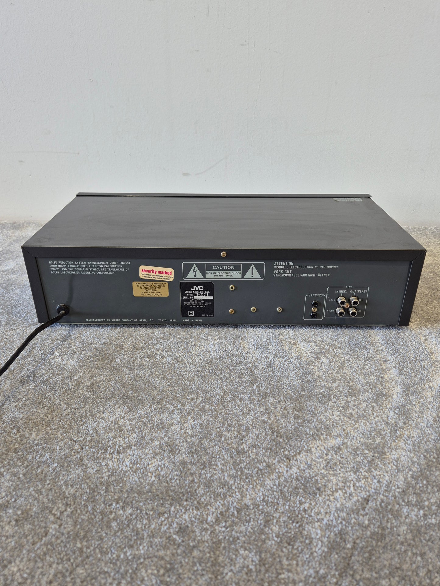 JVC TD-X301 - Stereo Cassette Deck