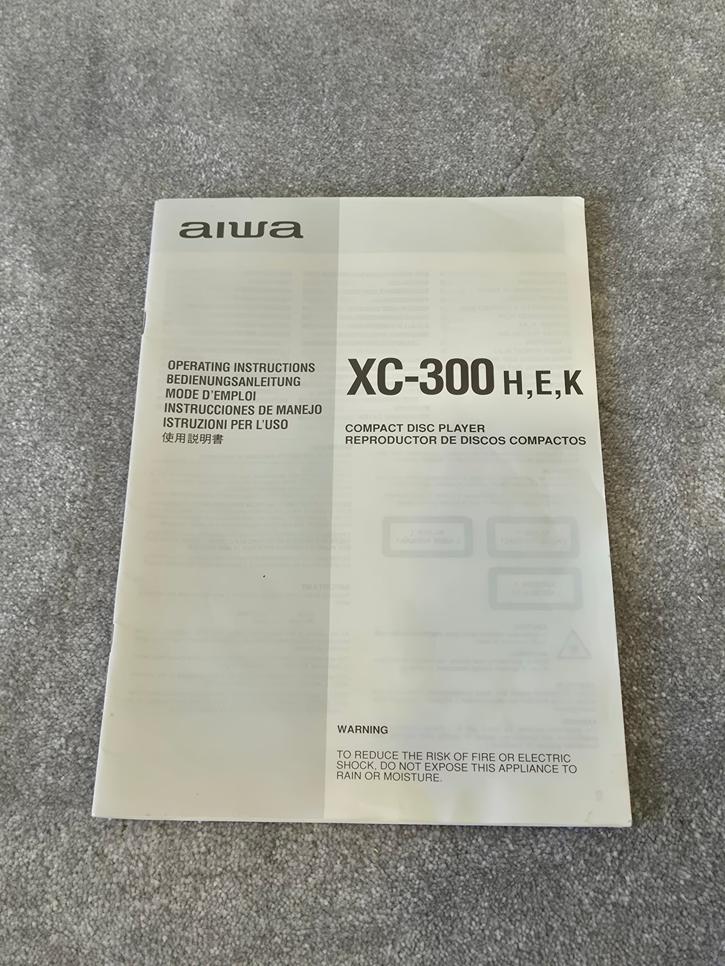 Aiwa XC-300 - Versatile Compact Disc Player
