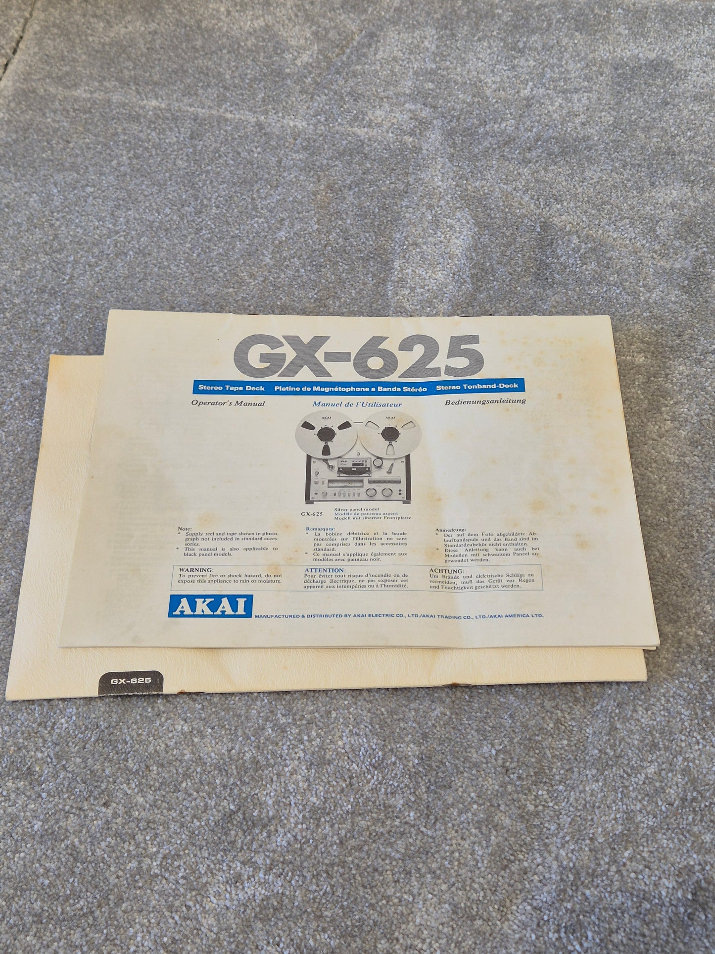 Akai GX-625 - Reel to Reel Tape Recorder