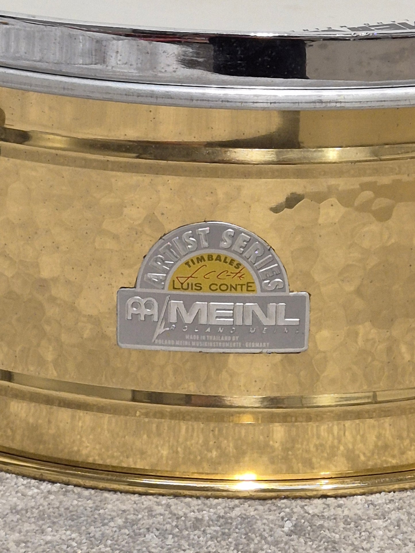 Meinl Artist Series Luis Conte Brass Timbales 14” and 15” w/ Black Case