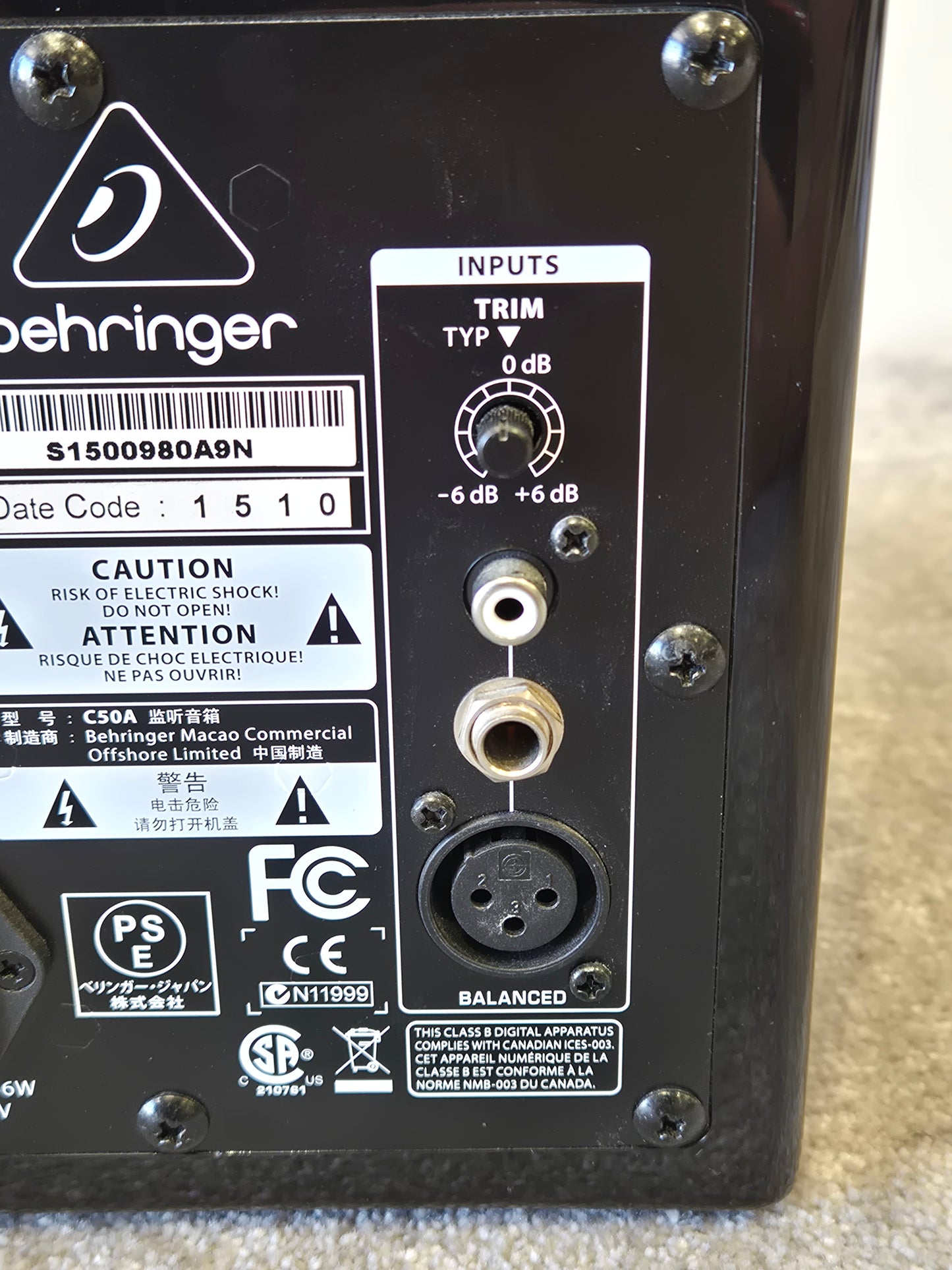 Behringer Behritone C50A - Full-Range Studio Monitor w/ Original Box