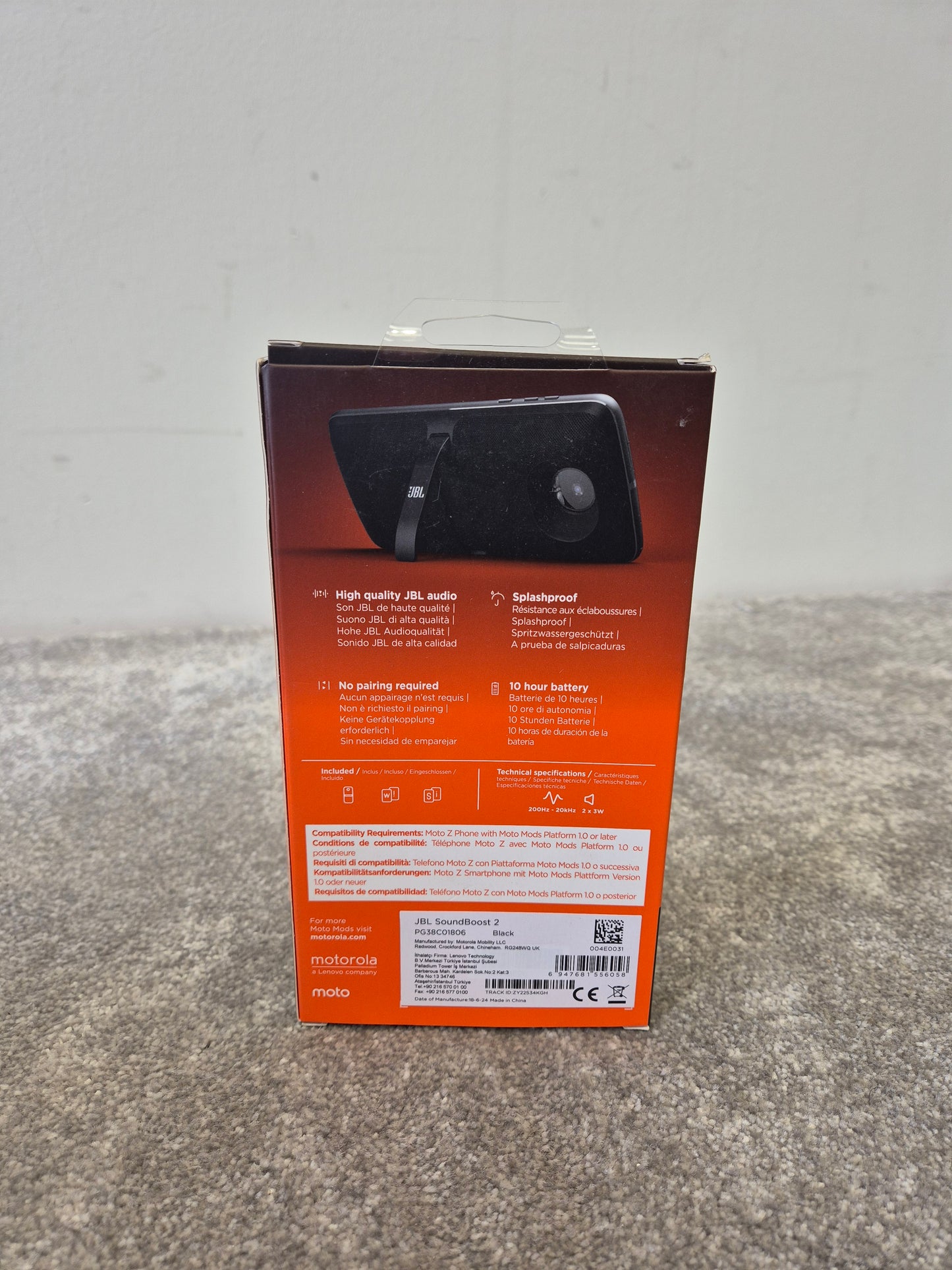 JBL by Harmon SoundBoost 2 - motomods Audio Speaker New in Original Box